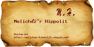 Melichár Hippolit névjegykártya